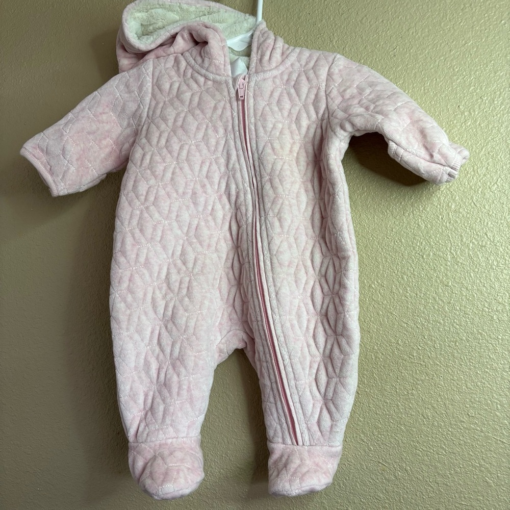 Nordstrom Pink Quilted Newborn Footie Coverall